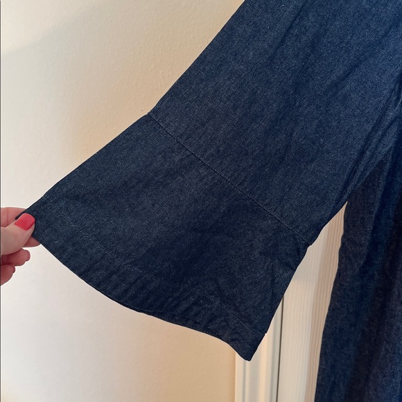 NWT Draper James Chambray Ruffle Shift Dress - Picture 4 of 8